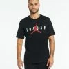 Jordan MJ Cotton Air Wordmark Short Sleeve Tee Black/White/Gym Red