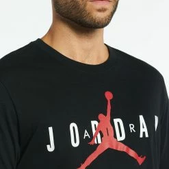 Jordan MJ Cotton Air Wordmark Short Sleeve Tee Black/White/Gym Red -Cheap mens-new-arrivals Store CK4212 013 3 1800x
