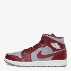 Air Jordan 1 Mid Cherrywood Red / White / Cement Grey