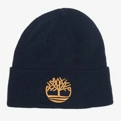 Timberland Cuff Beanie With Contrast Embroidery Black/Wheat