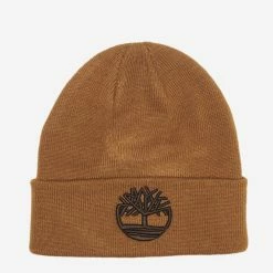 Timberland Cuff Beanie With Contrast Embroidery Wheat